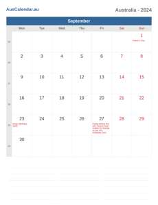 Calendar 2024 September