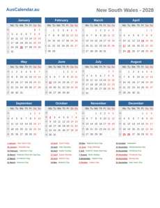 Calendar 2028