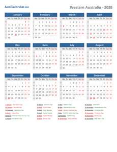 Calendar 2028