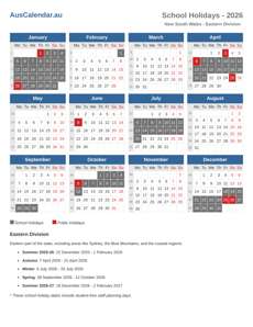 School Holidays 2026
