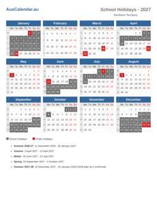 School Holidays 2027