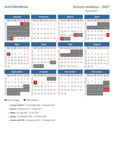 School Holidays 2027