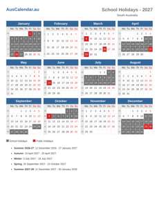 School Holidays 2027