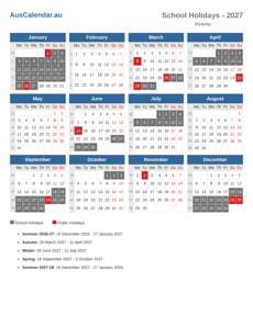 School Holidays 2027